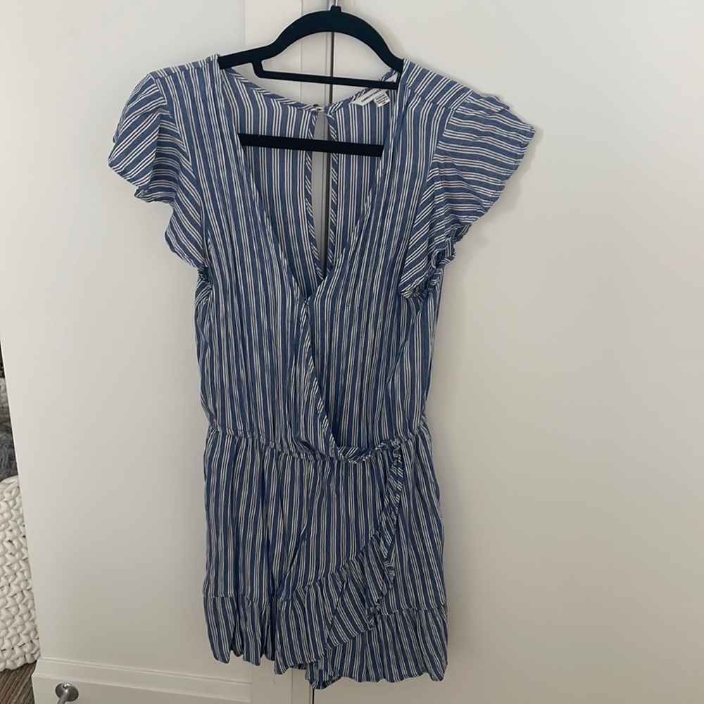 American eagle blue and white romper